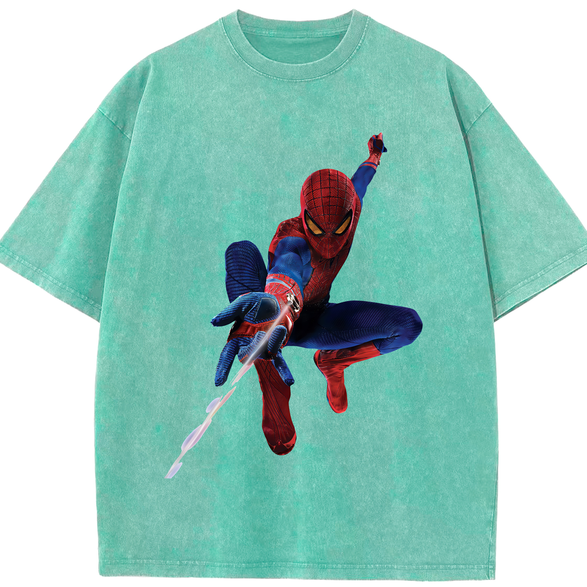 （画像用） Spider Man スパイダーマン 綿100% ヴィンテージ風 半袖Tシャツ（フロントプリント）